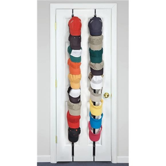 CapRack18 Over-The-Door Hat Rack and Organizer |Baseball Cap Rack |Hat Rack - Picture 1 of 6